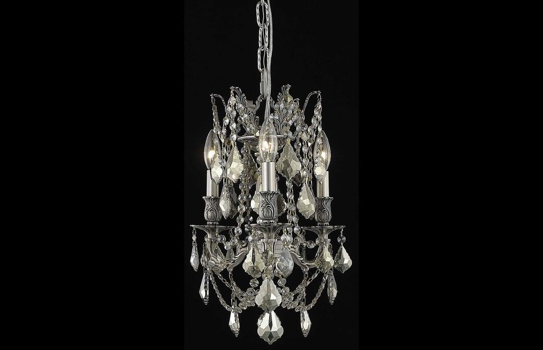 Steel with Clear Crystal Drop Drum Shade Pendant - LV LIGHTING