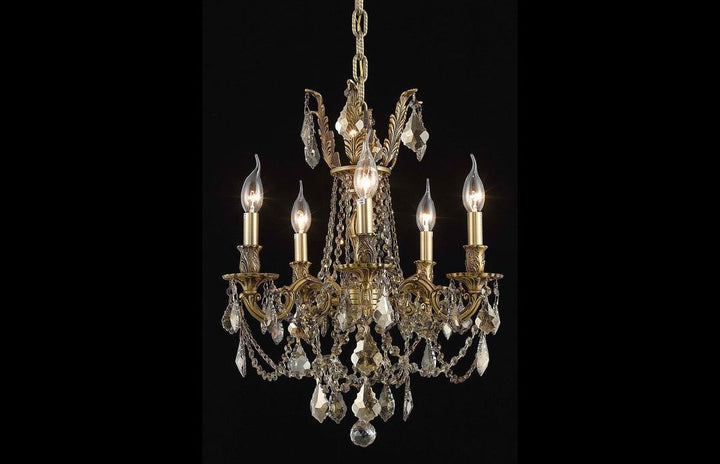 Steel with Clear Crystal Drop and Strand Pendant - LV LIGHTING