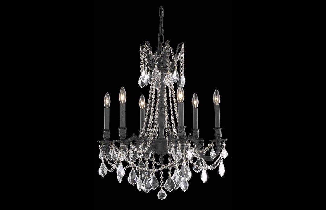 Steel with Clear Crystal Drop and Strand Chandelier - LV LIGHTING