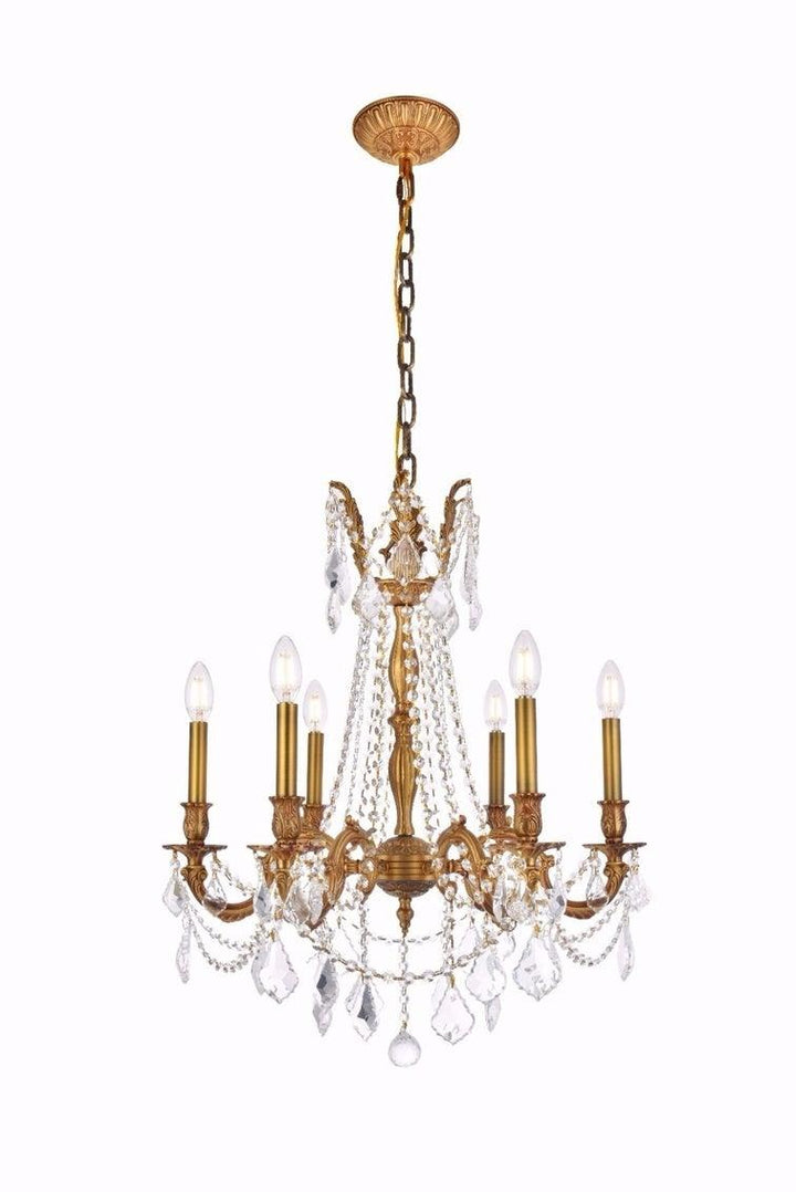 Steel with Clear Crystal Drop and Strand Chandelier - LV LIGHTING
