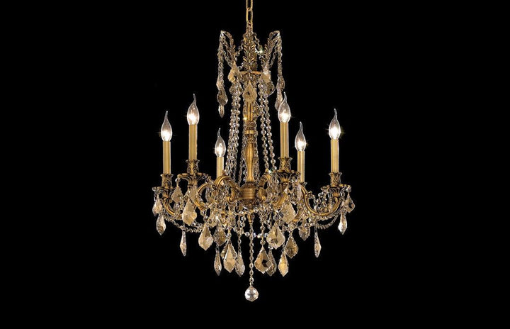 Steel with Clear Crystal Drop and Strand Chandelier - LV LIGHTING