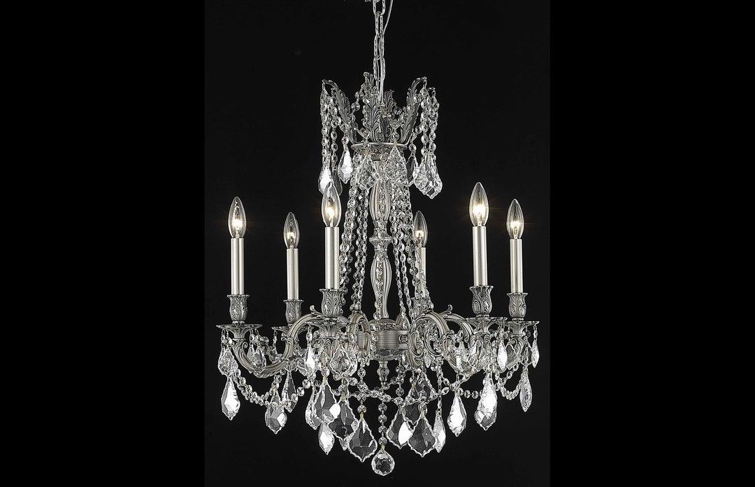 Steel with Clear Crystal Drop and Strand Chandelier - LV LIGHTING