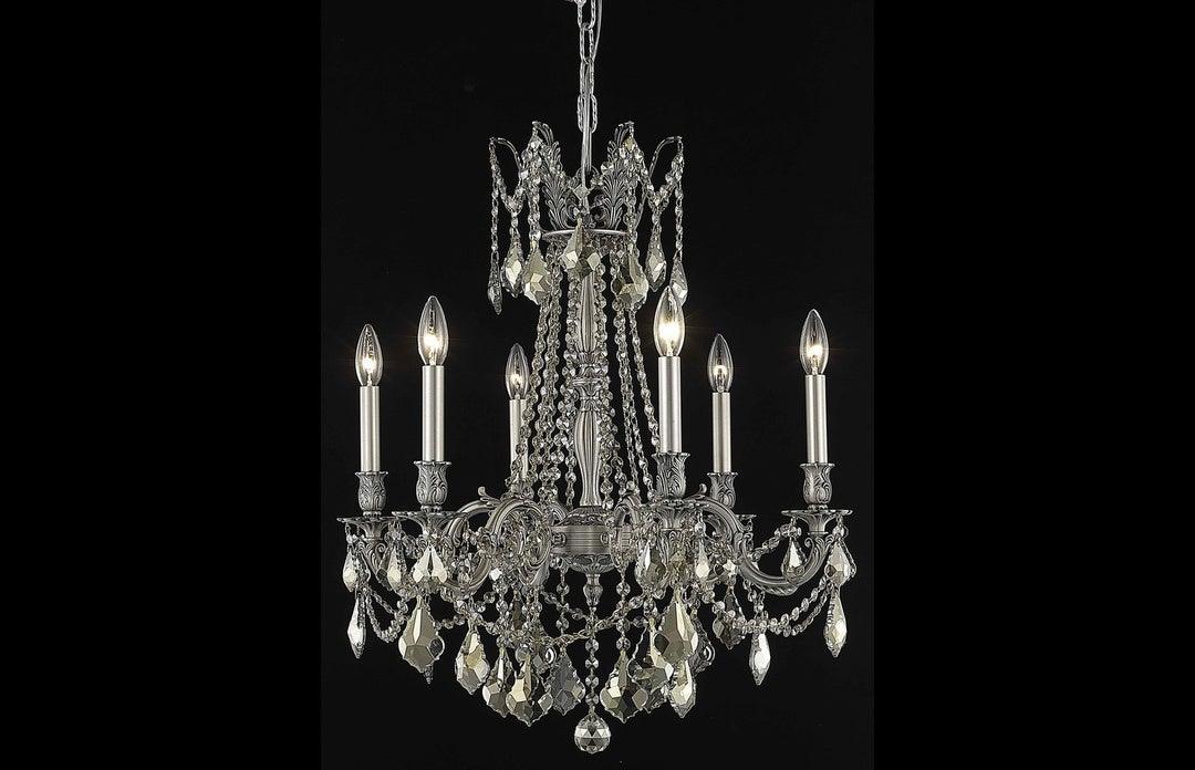Steel with Clear Crystal Drop and Strand Chandelier - LV LIGHTING