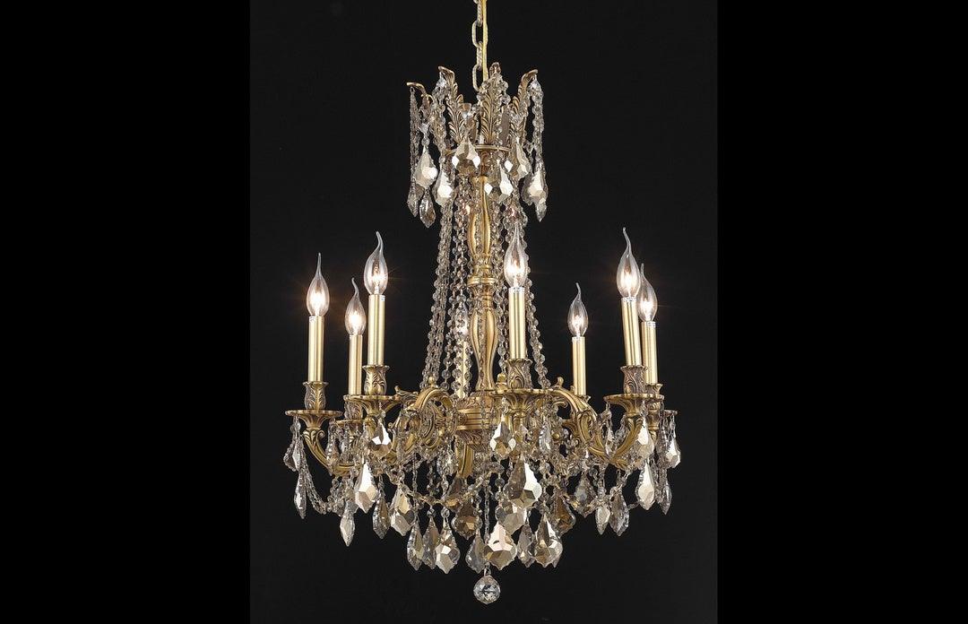 Steel with Clear Crystal Drop and Strand Chandelier - LV LIGHTING