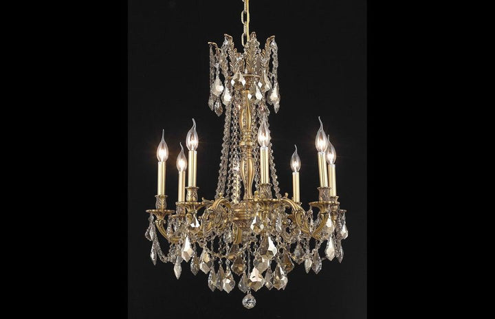 Steel with Clear Crystal Drop and Strand Chandelier - LV LIGHTING