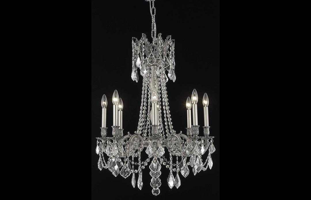 Steel with Clear Crystal Drop and Strand Chandelier - LV LIGHTING