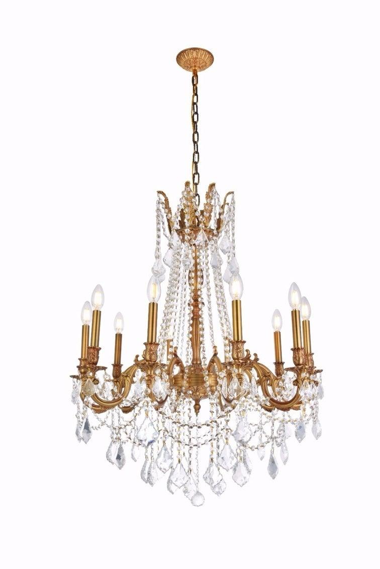 Steel with Clear Crystal Drop and Strand Chandelier - LV LIGHTING