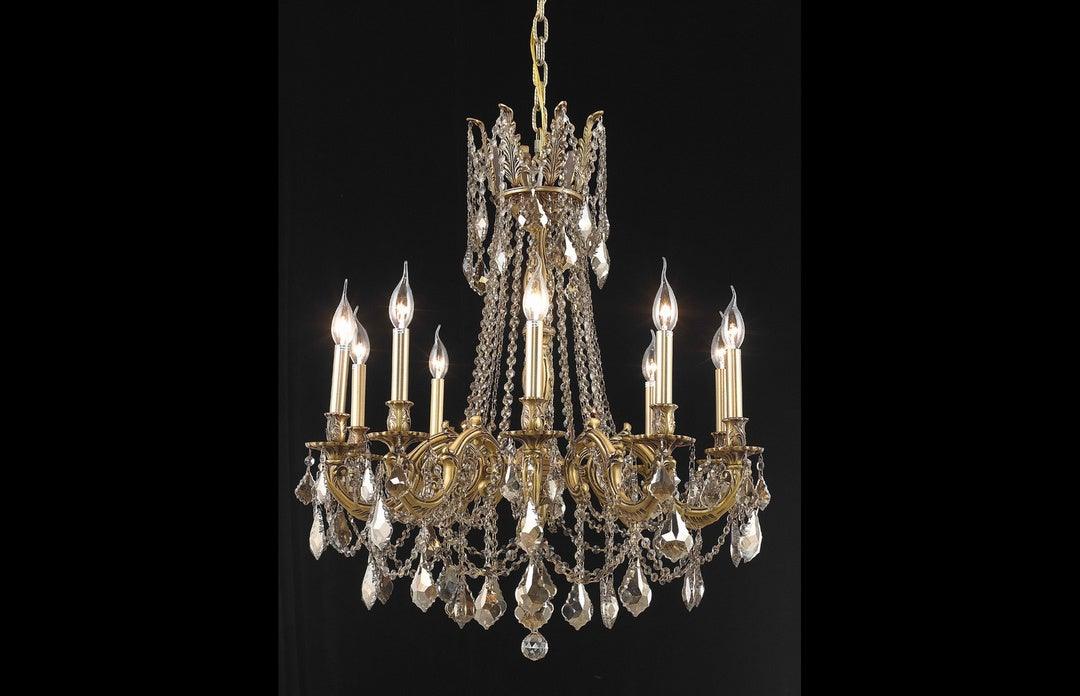 Steel with Clear Crystal Drop and Strand Chandelier - LV LIGHTING