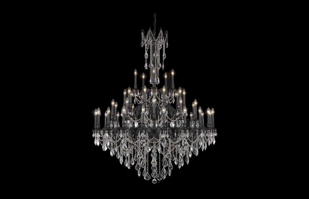 Steel with Clear Crystal Drop and Strand Chandelier - LV LIGHTING