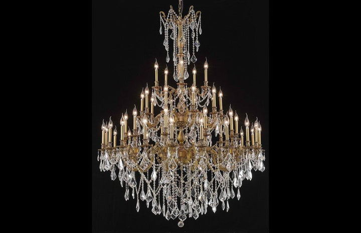 Steel with Clear Crystal Drop and Strand Chandelier - LV LIGHTING