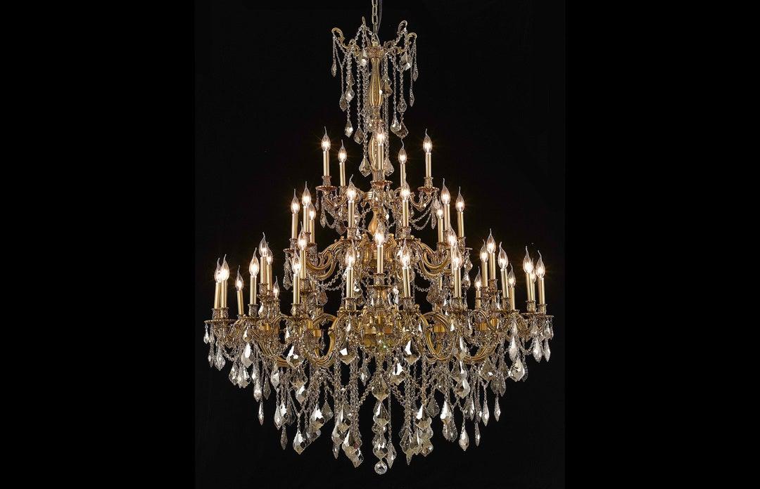 Steel with Clear Crystal Drop and Strand Chandelier - LV LIGHTING