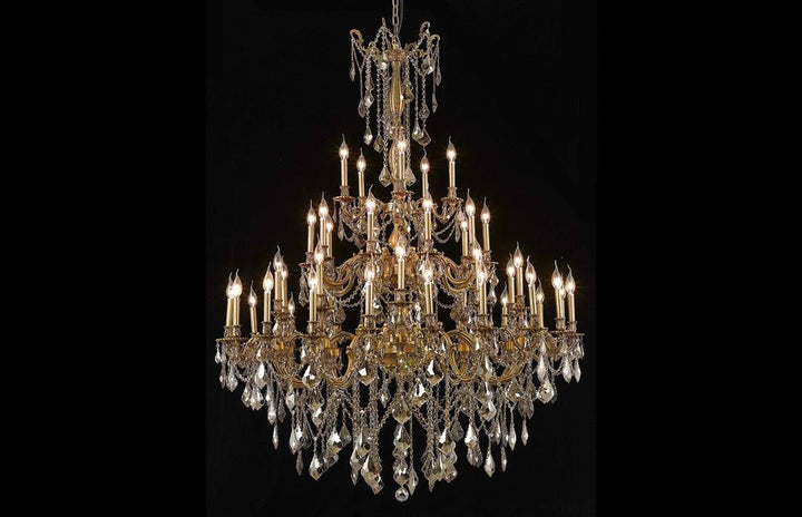 Steel with Clear Crystal Drop and Strand Chandelier - LV LIGHTING