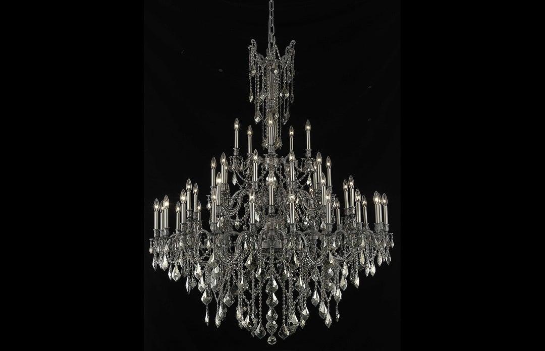 Steel with Clear Crystal Drop and Strand Chandelier - LV LIGHTING
