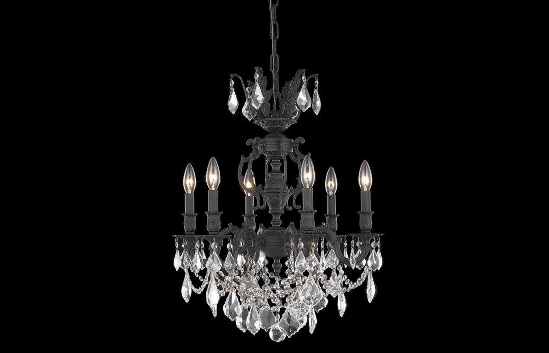 Dark Bronze with Clear Crystal and Drop Chandelier - LV LIGHTING