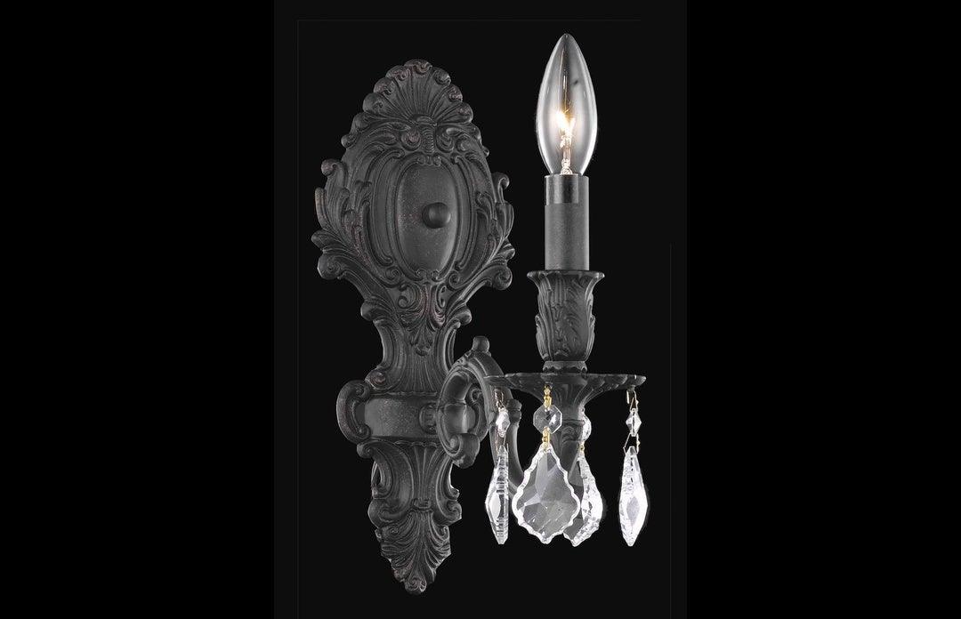 Steel with Clear Crystal Drop Wall Sconce - LV LIGHTING