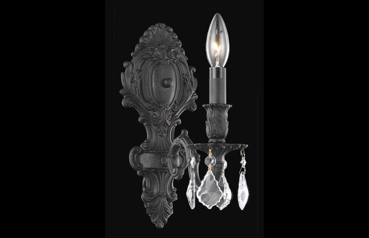 Steel with Clear Crystal Drop Wall Sconce - LV LIGHTING