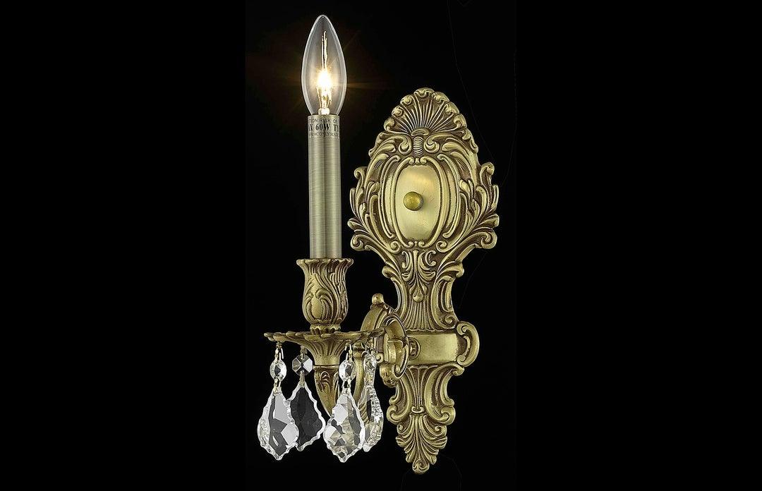 Steel with Clear Crystal Drop Wall Sconce - LV LIGHTING