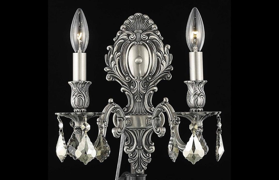 Steel with Clear Crystal Drop Wall Sconce - LV LIGHTING