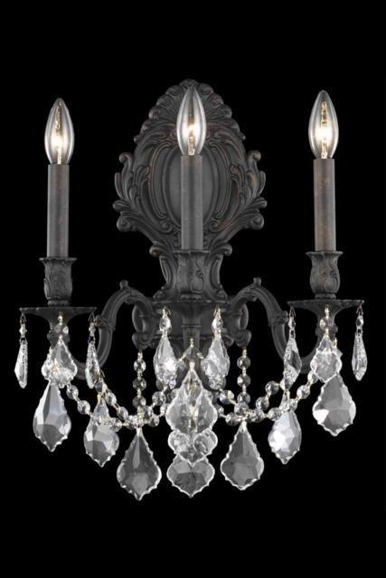 Steel with Clear Crystal Drop and Strand Wall Sconce - LV LIGHTING