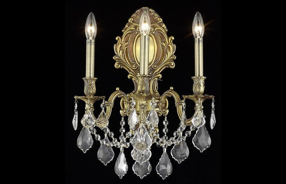 Steel with Clear Crystal Drop and Strand Wall Sconce - LV LIGHTING