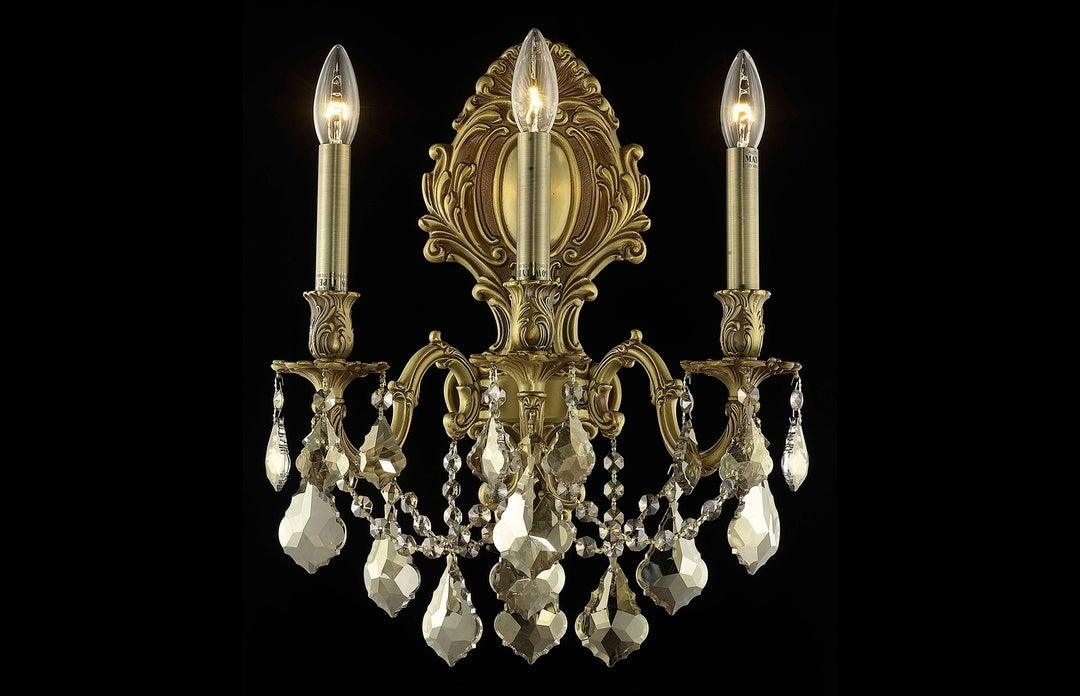 Steel with Clear Crystal Drop and Strand Wall Sconce - LV LIGHTING
