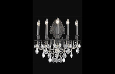 Steel with Clear Crystal and Strand Wall Sconce - LV LIGHTING