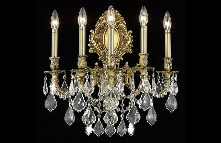 Steel with Clear Crystal and Strand Wall Sconce - LV LIGHTING