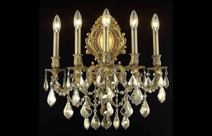 Steel with Clear Crystal and Strand Wall Sconce - LV LIGHTING