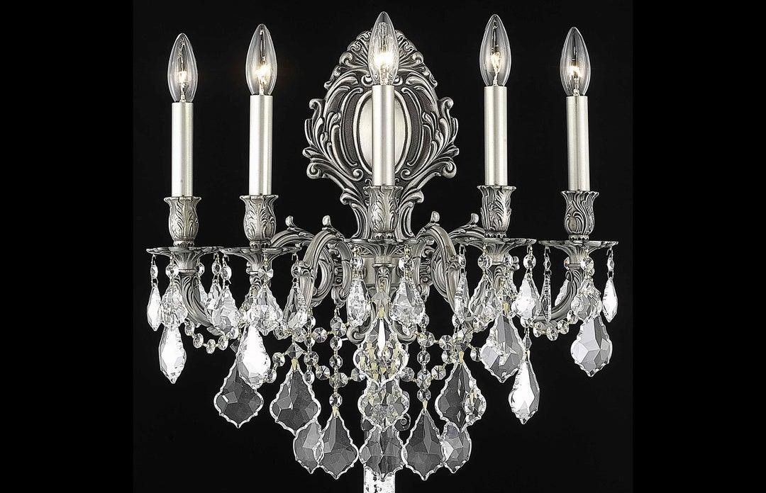 Steel with Clear Crystal and Strand Wall Sconce - LV LIGHTING