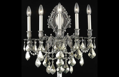 Steel with Clear Crystal and Strand Wall Sconce - LV LIGHTING