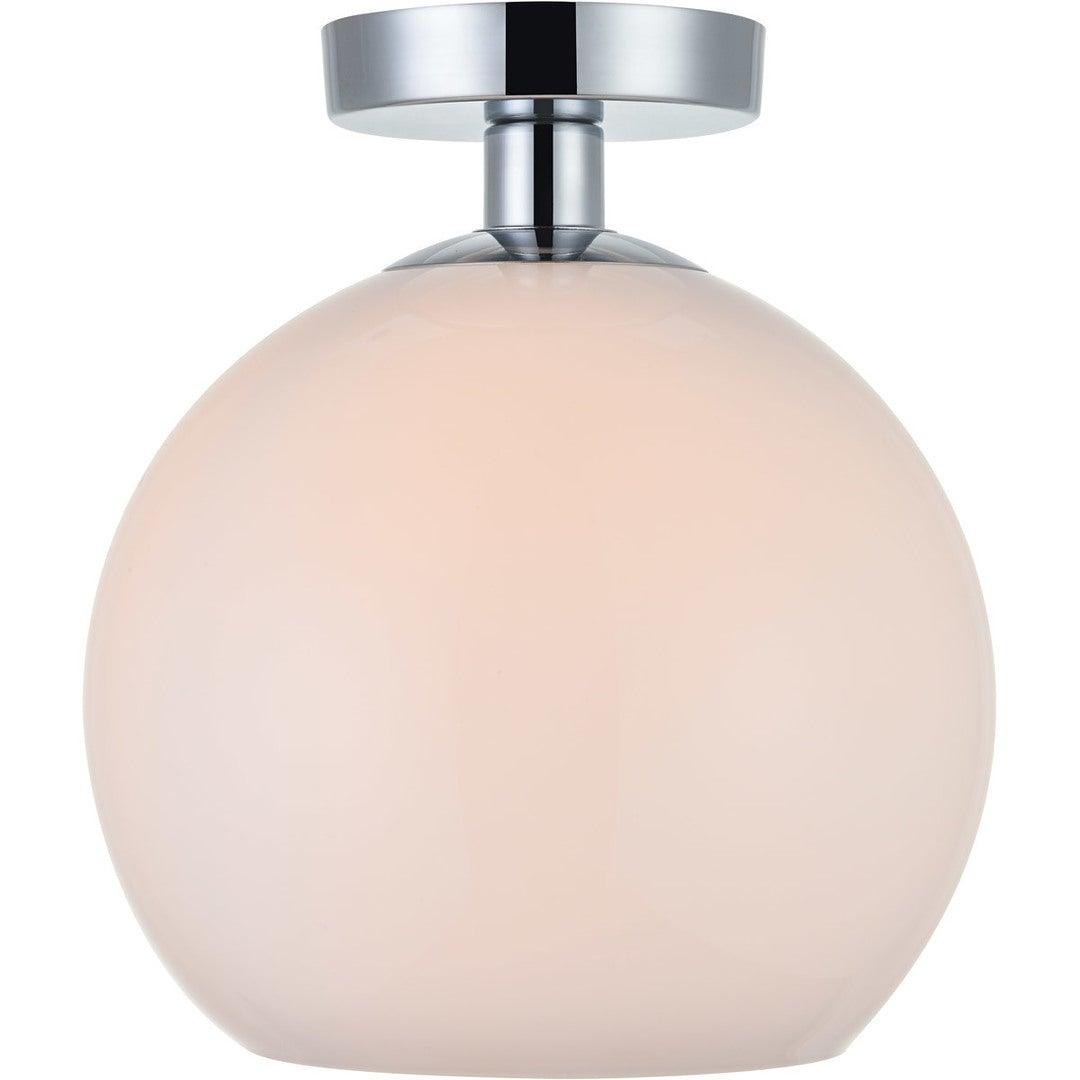 Chrome with Frosted Glass Shade Flush Mount - LV LIGHTING