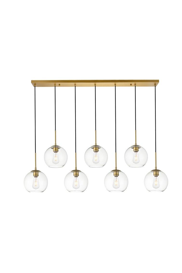 Brass with Clear Glass Shade Linear Pendant - LV LIGHTING