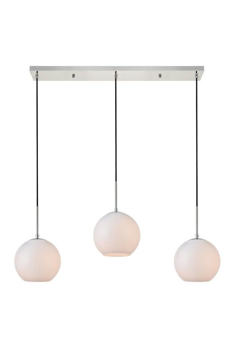 Chrome with Frosted Glass Shade Linear Pendant - LV LIGHTING