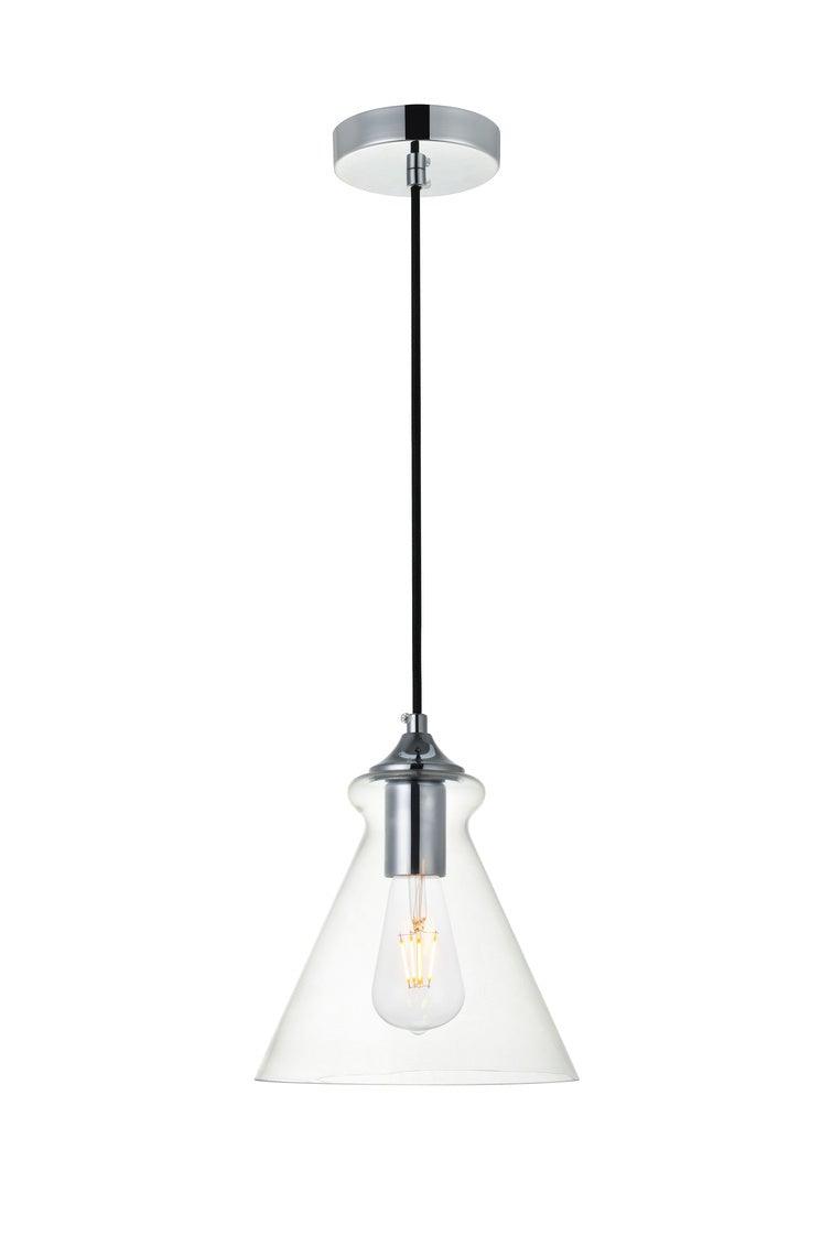 Steel with Clear Glass Shade Pendant - LV LIGHTING