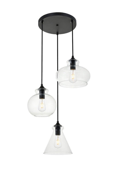 Steel with Clear Glass Shade Pendant - LV LIGHTING