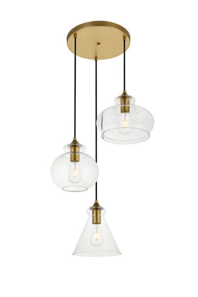 Steel with Clear Glass Shade Pendant - LV LIGHTING