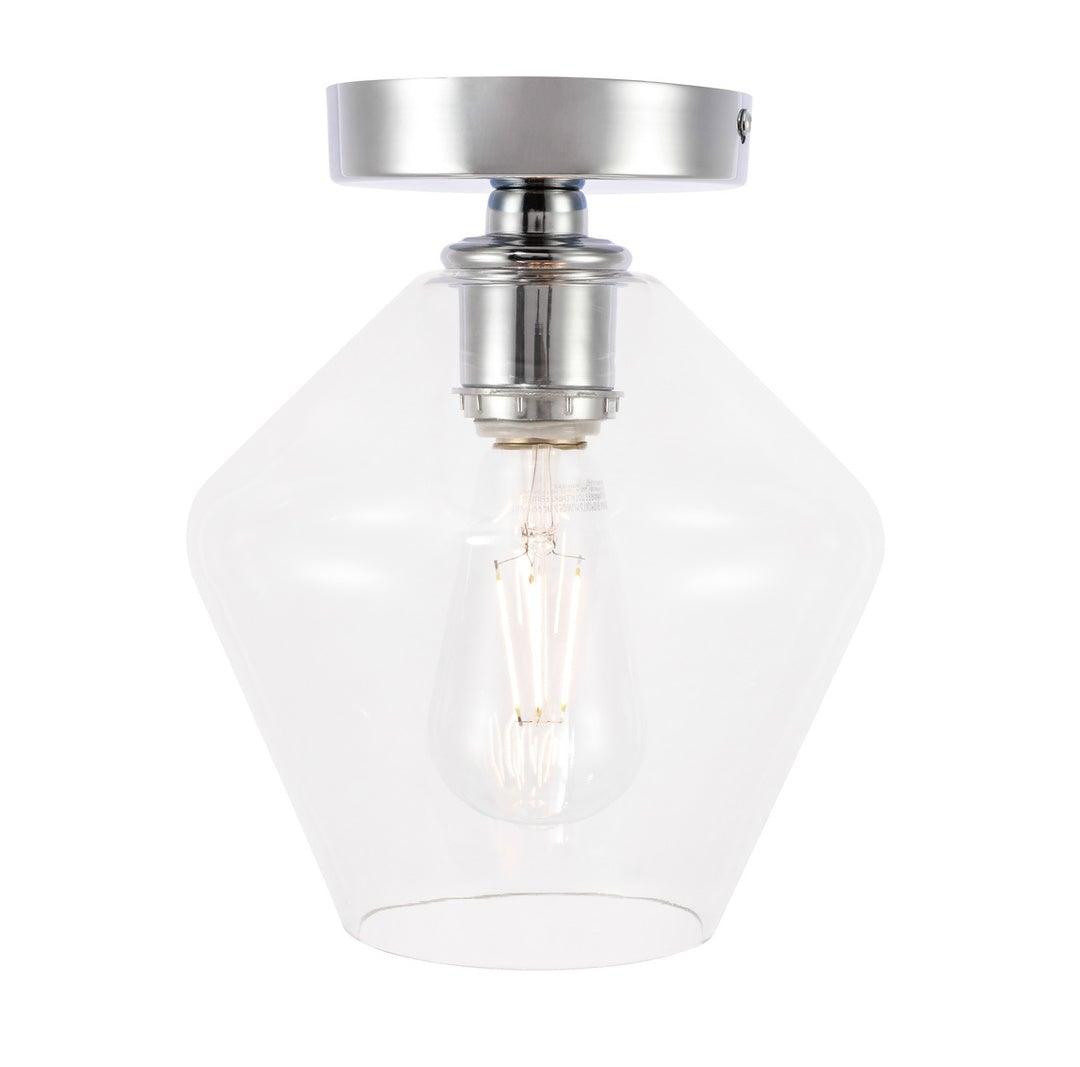 Chrome with Clear Glass Shade Flush Mount - LV LIGHTING