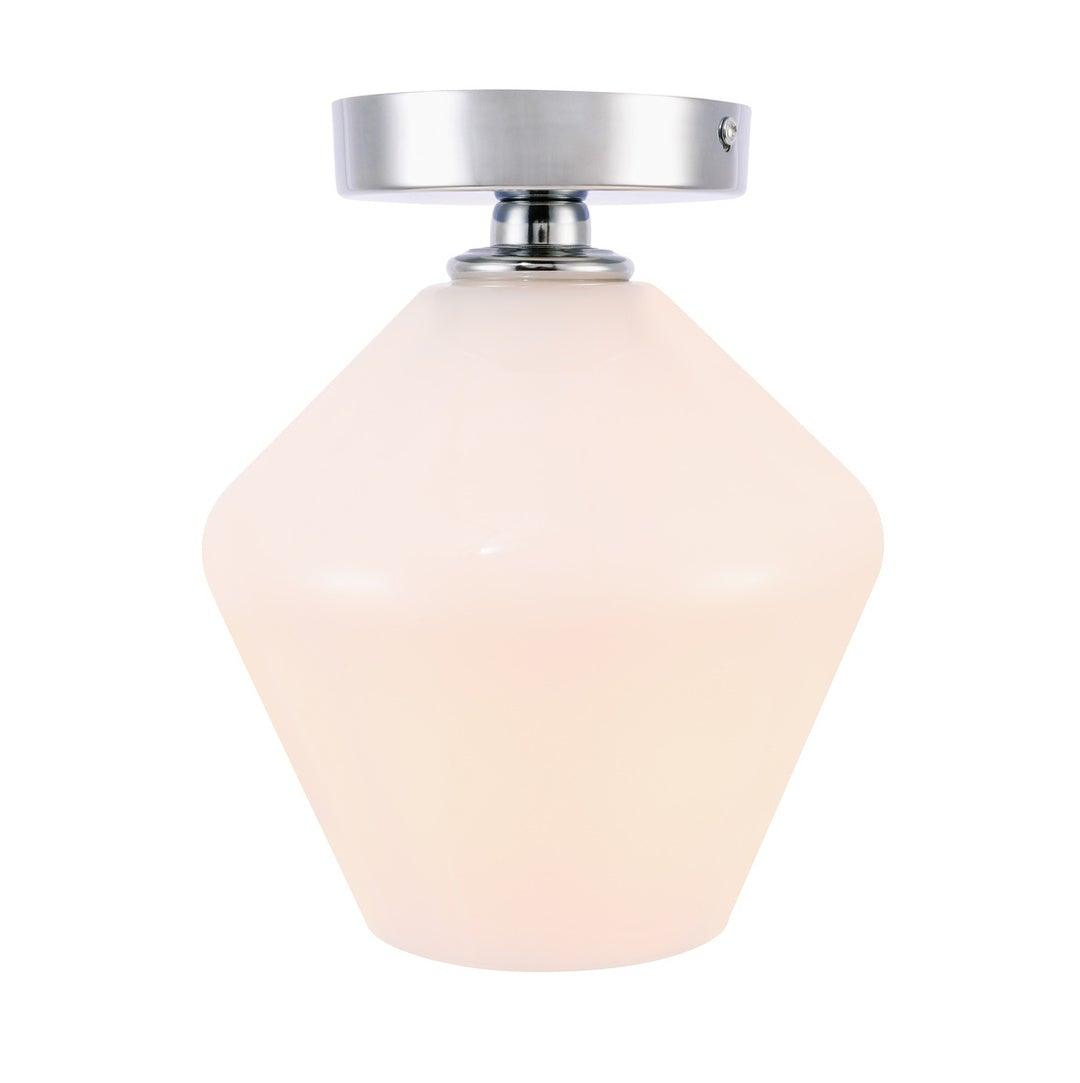 Steel with Frosted Glass Shade Flush Mount - LV LIGHTING