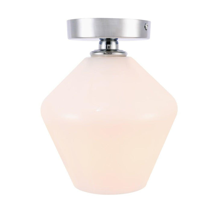 Steel with Frosted Glass Shade Flush Mount - LV LIGHTING