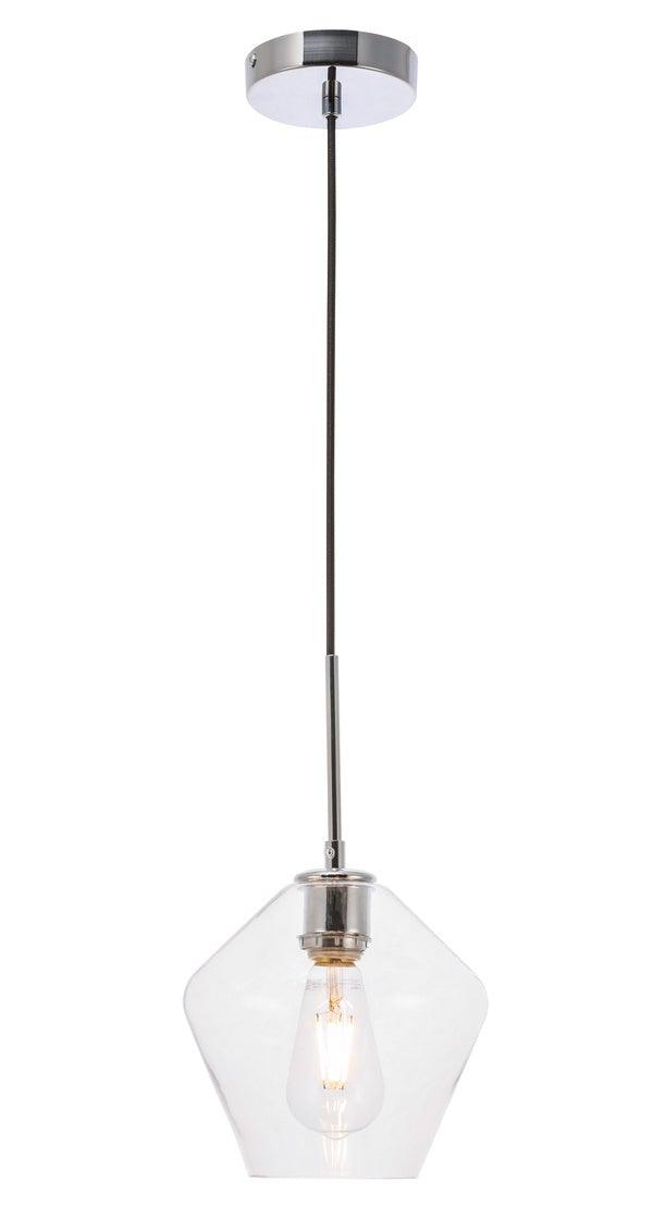 Chrome with Clear Glass Shade Pendant - LV LIGHTING