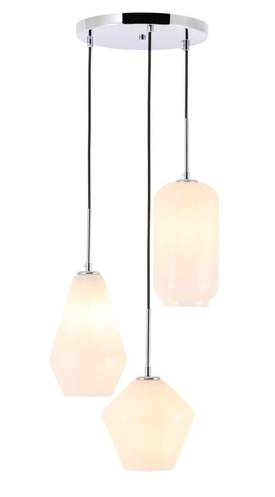 Steel with Frosted Glass Shade Pendant - LV LIGHTING