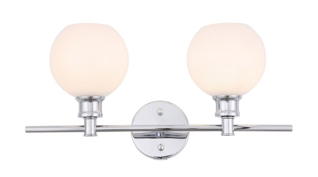 Chrome with Frosted Glass Shade Vanity Light - LV LIGHTING