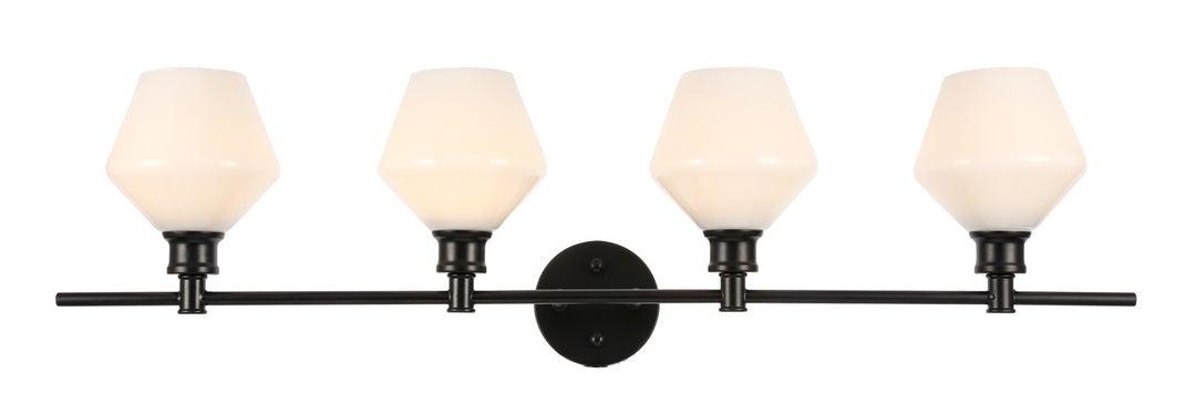 Black with Frosted Glass Shade Vanity Light - LV LIGHTING