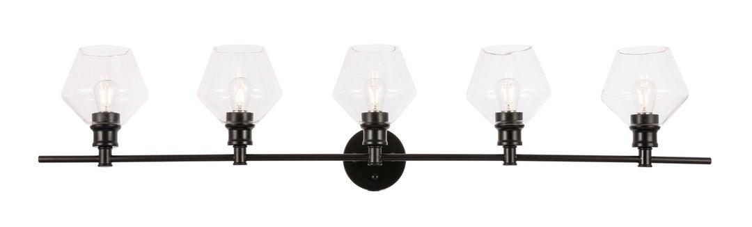 Black with Clear Glass Shade Vanity Light - LV LIGHTING