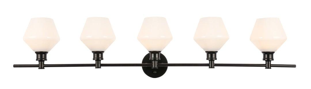 Black with Frosted Glass Shade Vanity Light - LV LIGHTING