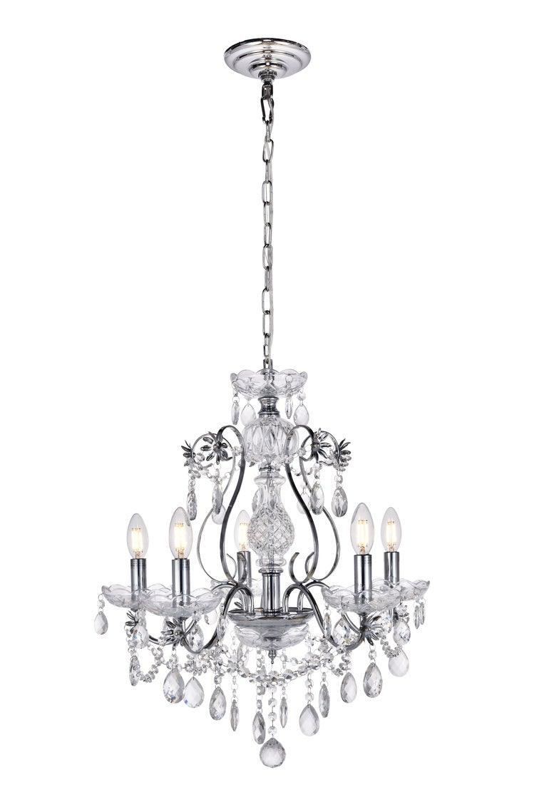 Chrome with Clear Crytal Drop and Strand Chandelier - LV LIGHTING
