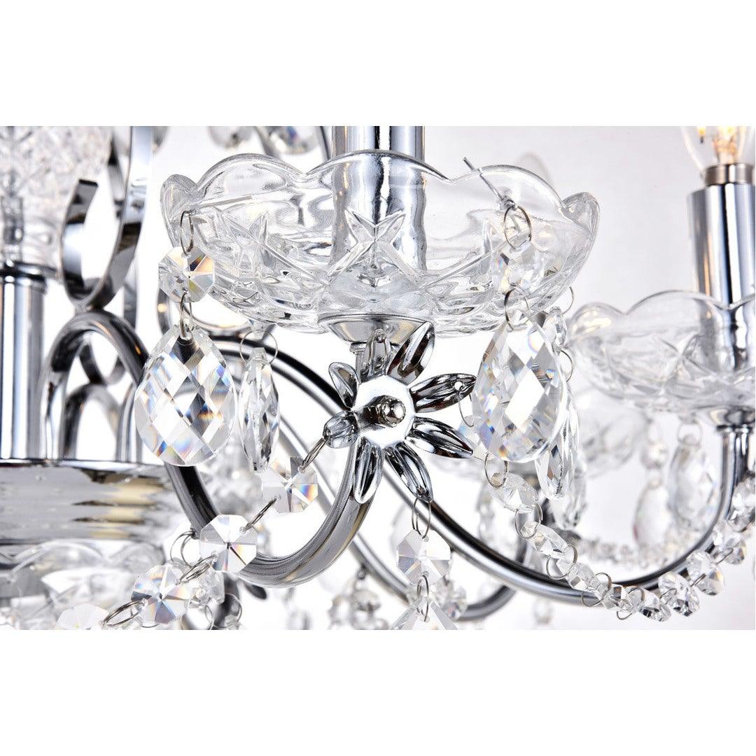 Chrome with Clear Crystal Drop and Strand Chandelier - LV LIGHTING