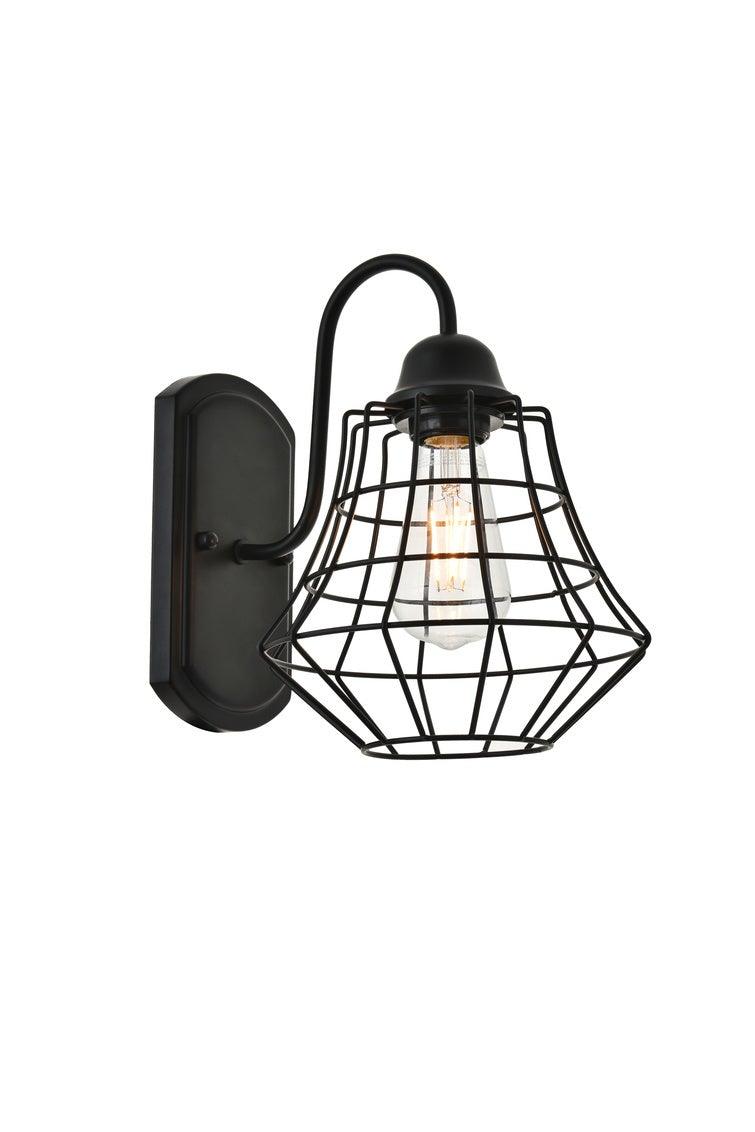 Black with Wire Open Air Shade Wall Sconce - LV LIGHTING