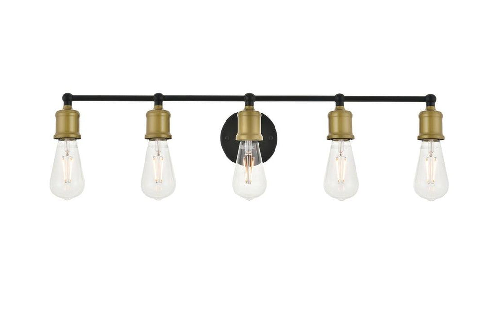 Steel with Minimalist 5 Light Vanity Light - LV LIGHTING