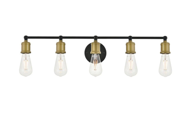 Steel with Minimalist 5 Light Vanity Light - LV LIGHTING